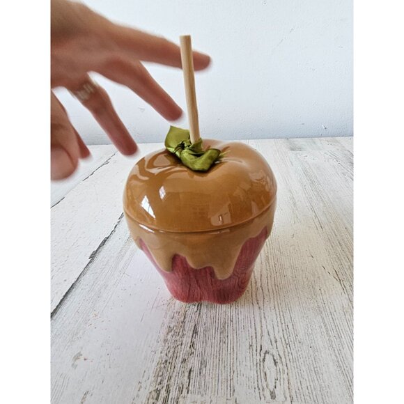 Hallmark ceramic caramel apple Halloween decor unique lifelike realistic vintage - Picture 3 of 7
